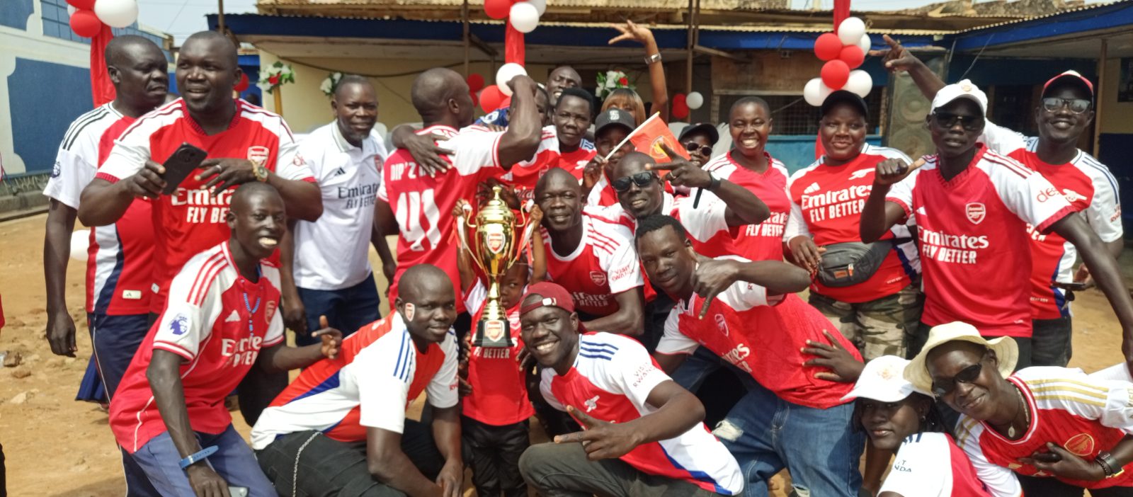 Onduparaka Arsenal fans celebrate in red and white as Arua City joins the celebrations for the Gunners’ Premier League triumph ahead of the new season.