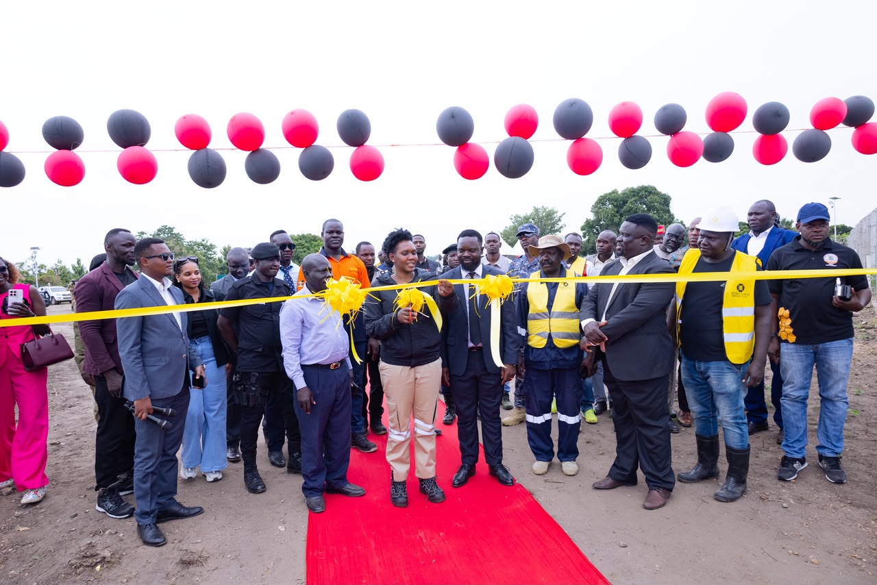 Minister Phiona Nyamutoro, Euro Gold CEO Benard Feni and other officials during the launch of the small-scale gold mining project in Yumbe.
