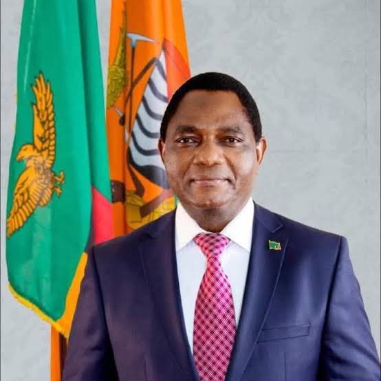 Zambian President Hakainde Hichilema addressing supporters after the election.