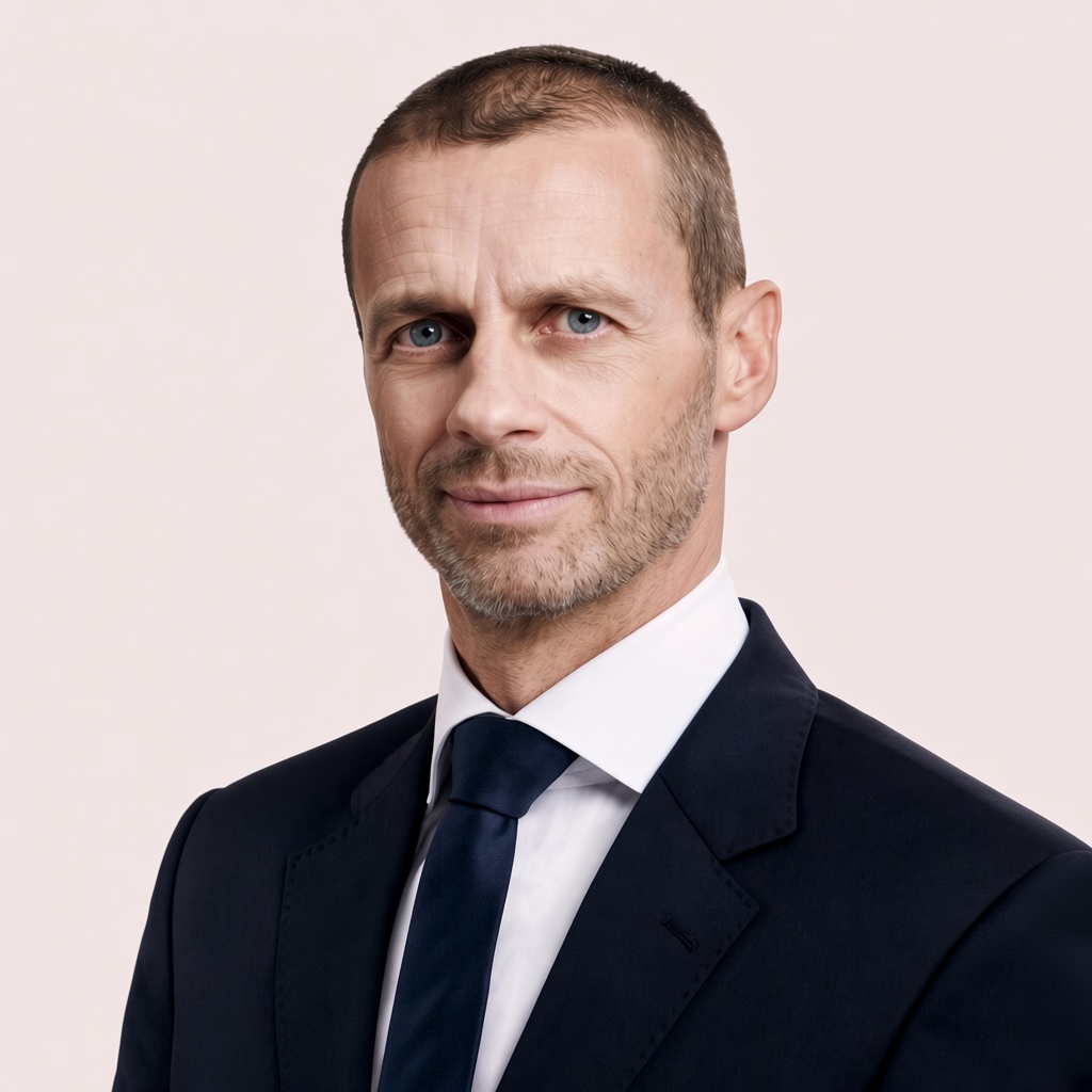 UEFA President Aleksander Čeferin at the Champions League draw in Monaco Caption: