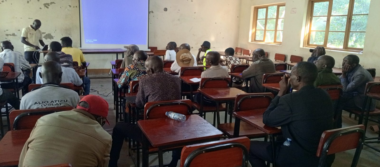 Farmers from across West Nile attending a three-day residential cocoa growing training at Jabara Agricultural Vocational Institute in Koboko.