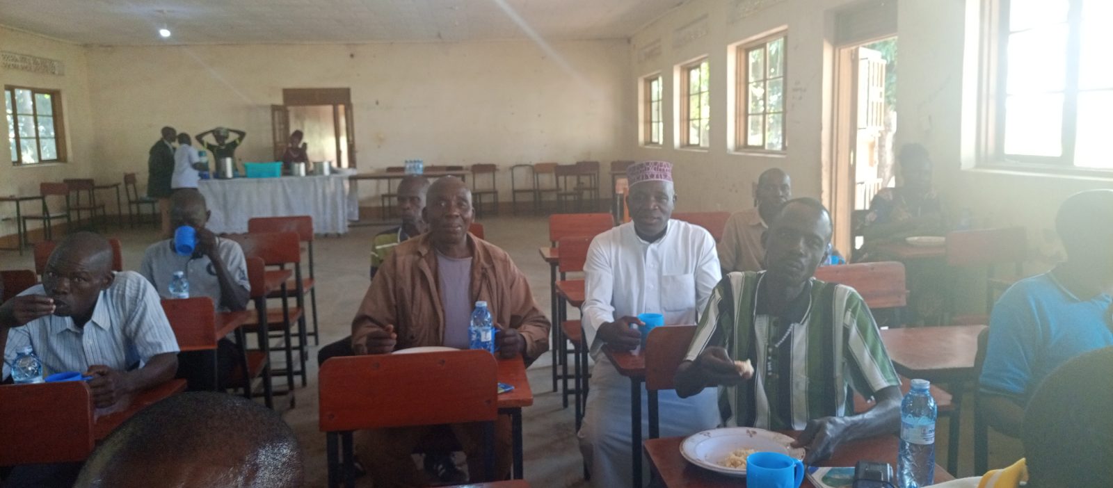 Koboko cocoa farmers attending a cocoa production training session at Jabara Agricultural Vocational Institute in Koboko District.