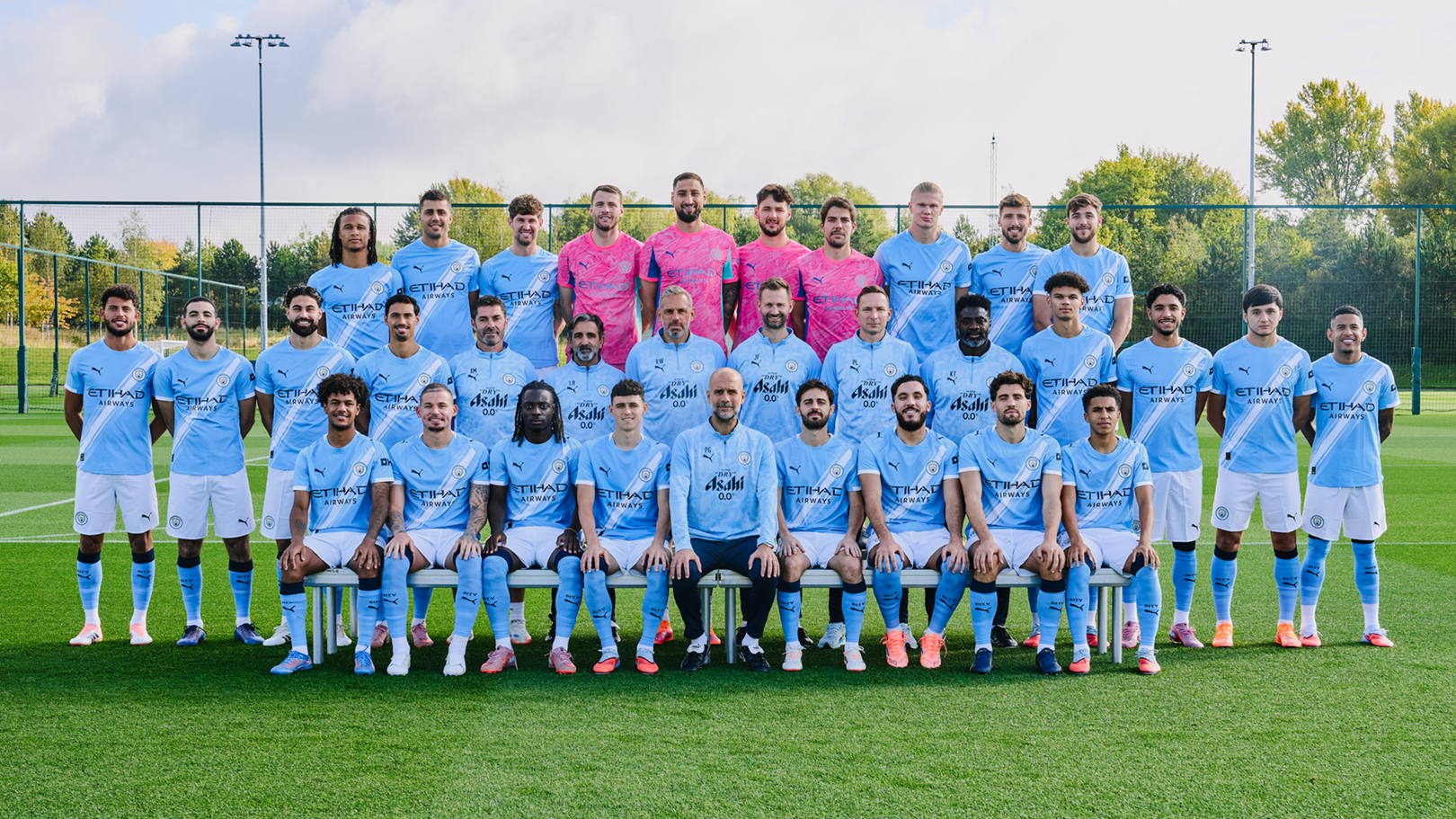 Manchester City players celebrate their Premier League victory over Coventry City.