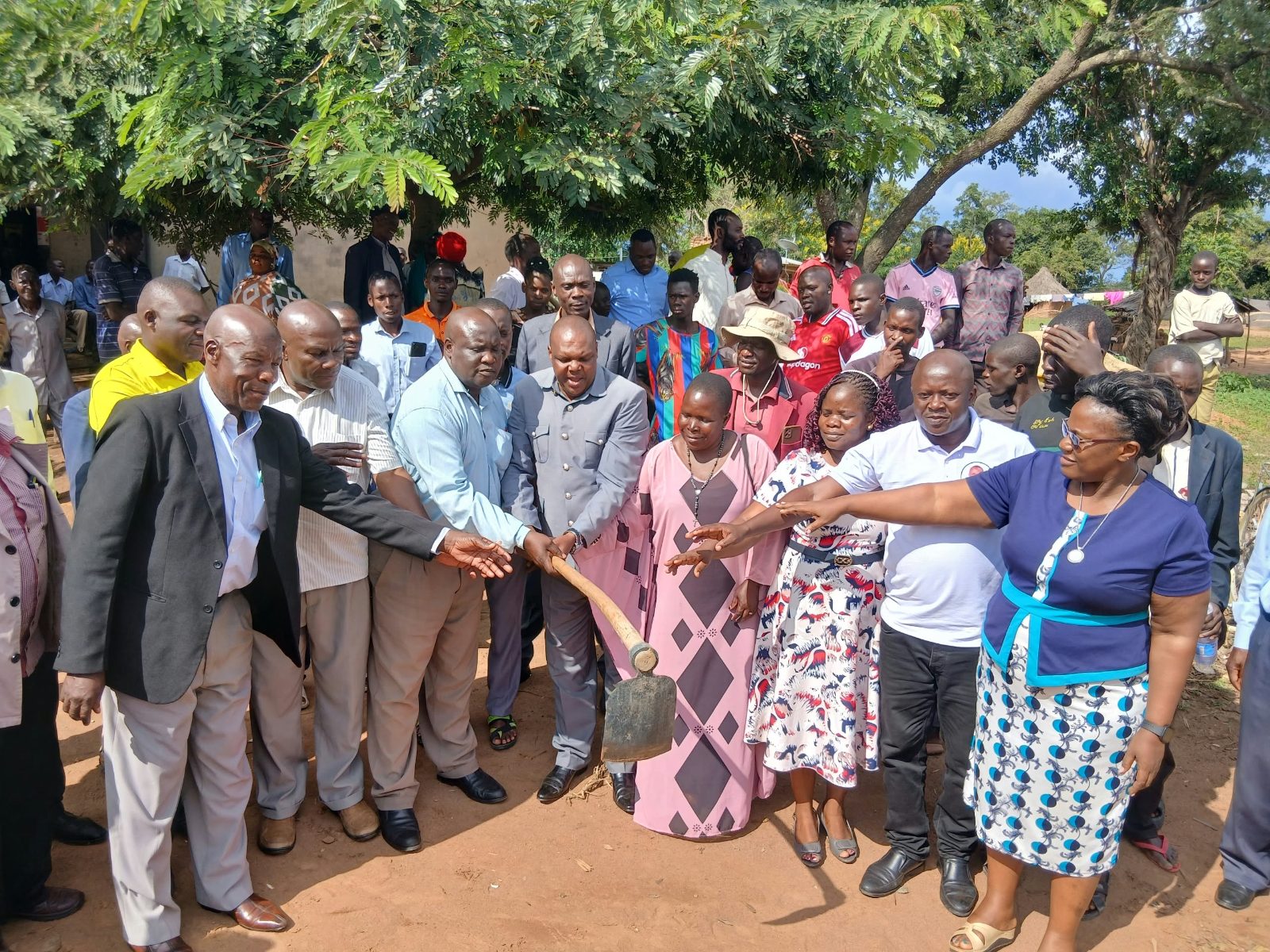District leaders and residents attend the launch of road rehabilitation works in Namutumba District.