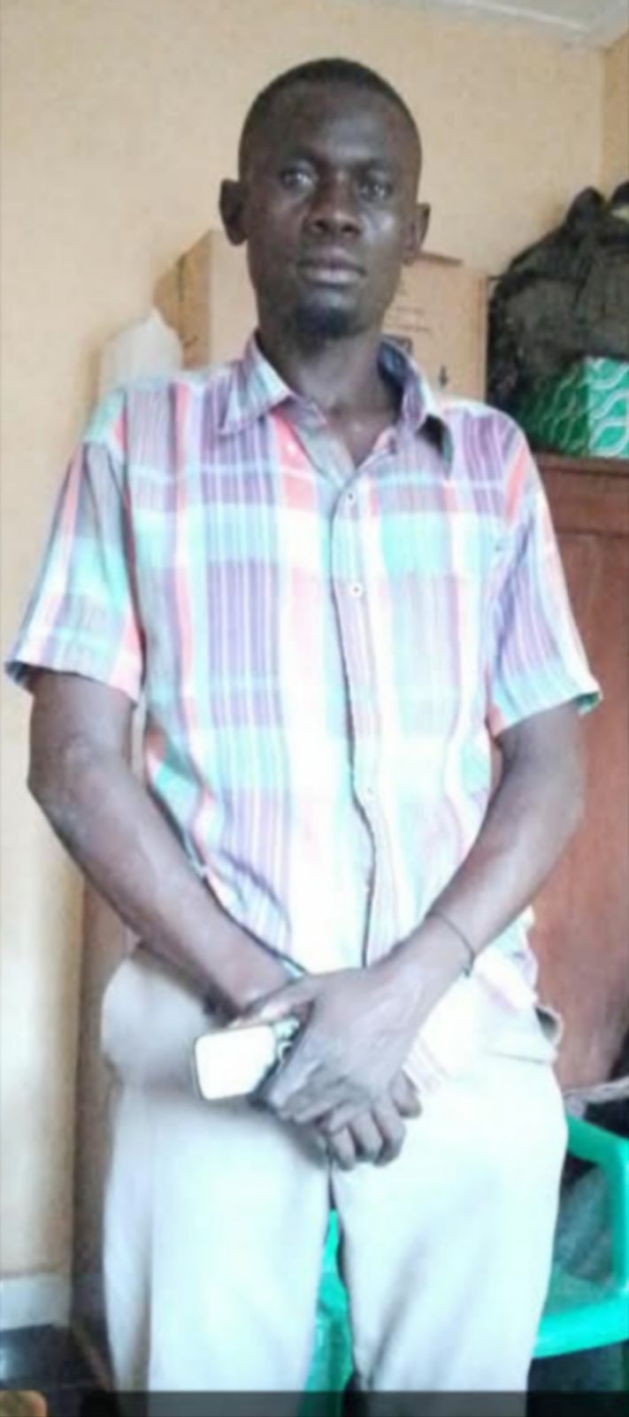Motorcycle theft suspect arrested by police in Bugiri District, Uganda.