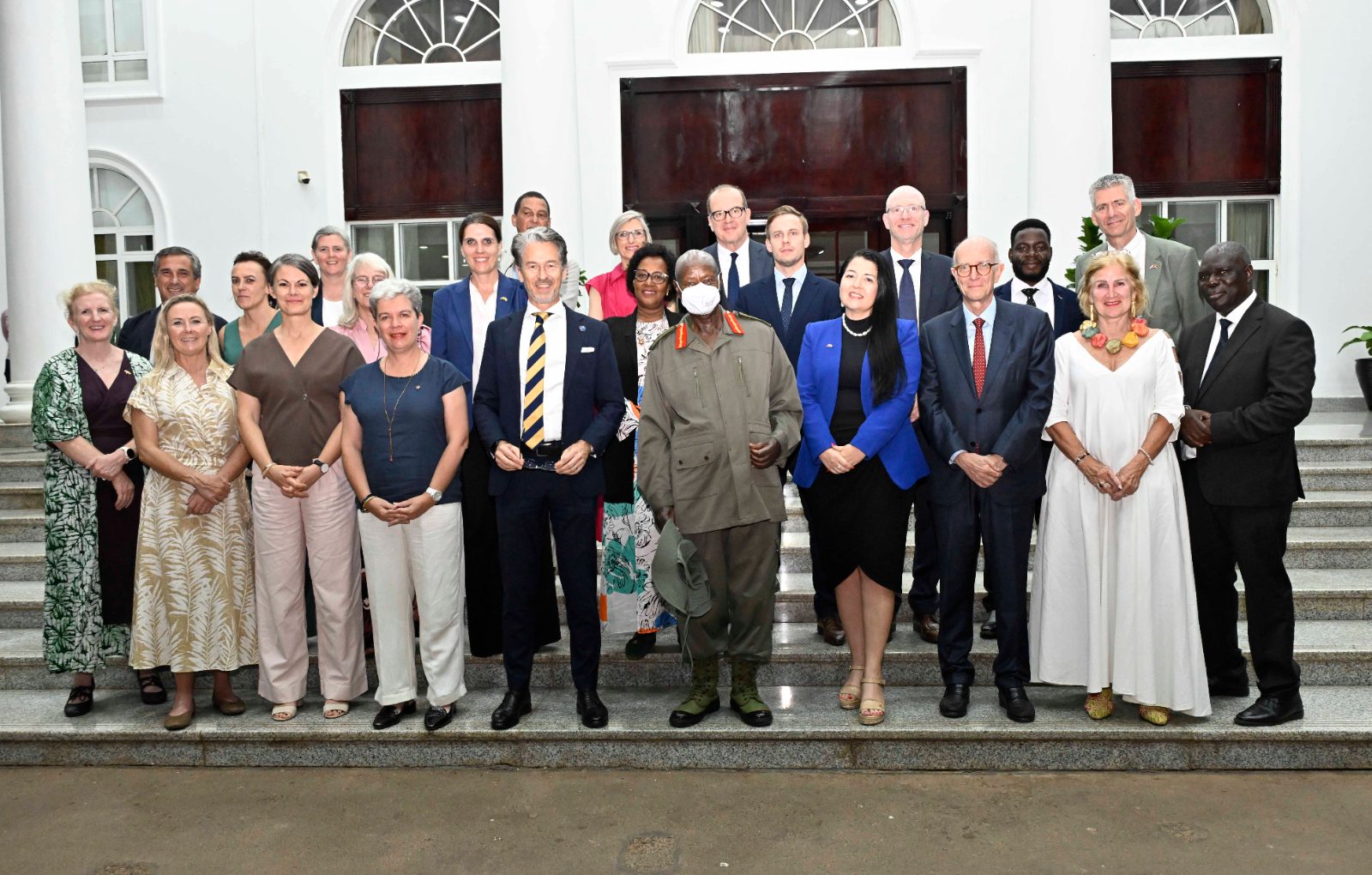 President Yoweri Museveni meets European Union ambassadors and investors at State House Entebbe to discuss investment opportunities and economic cooperation with Uganda.