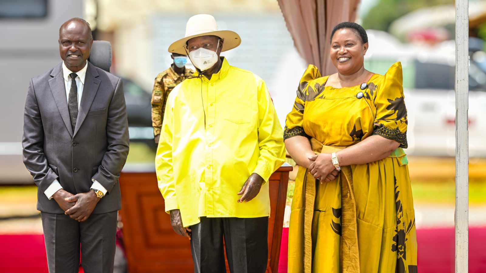 President Yoweri Museveni addressing residents during Hon. Milly Babalanda’s thanksgiving ceremony in Buyende District.