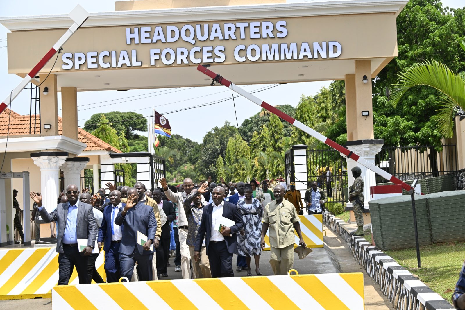 Special Forces Command officers and retirees during a ceremony honouring 67 UPDF personnel ahead of retirement.